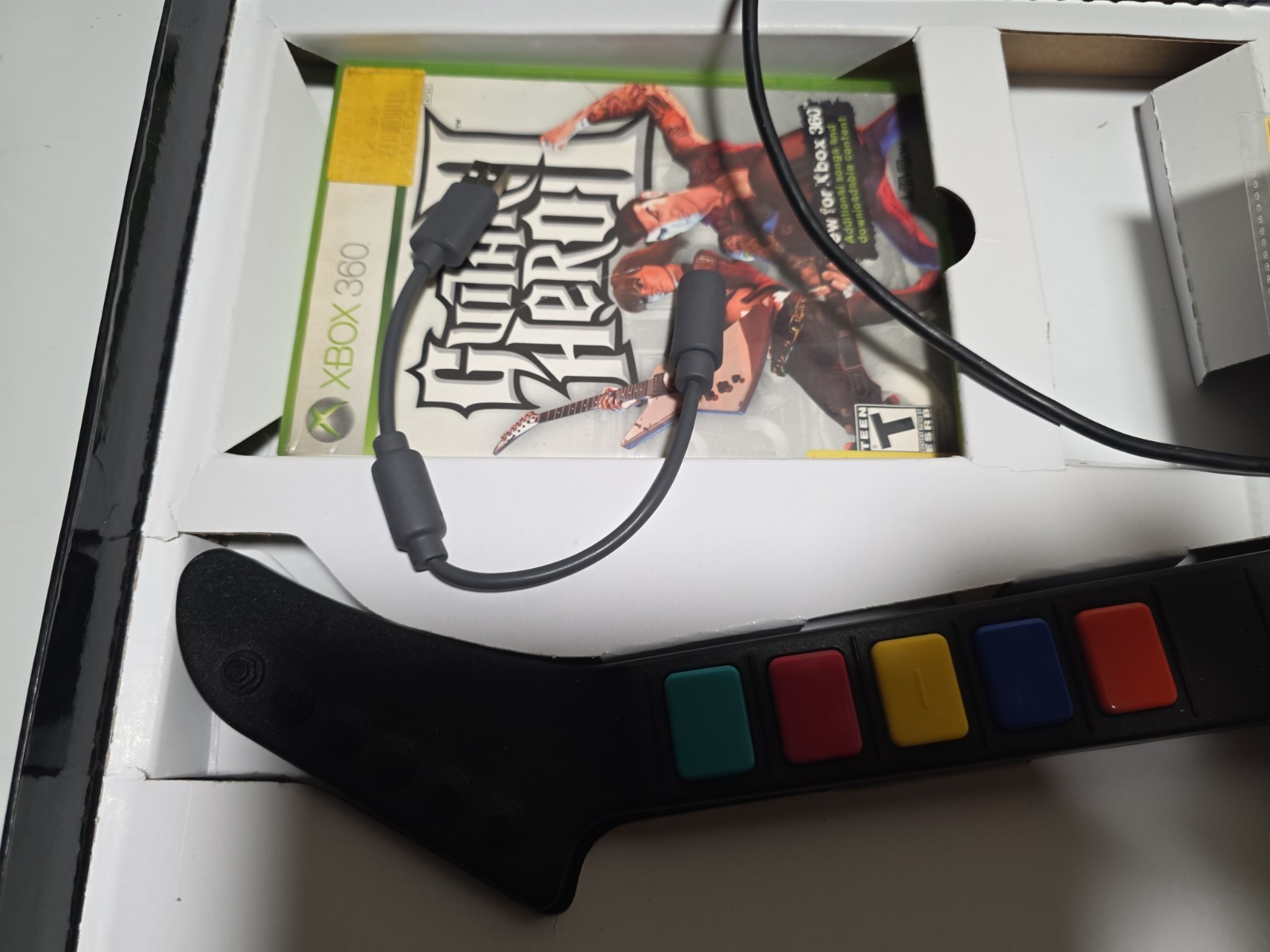 Guitar Hero II Microsoft Xbox 360 Wired X-plorer Guitar Bundle W/ Game & Strap