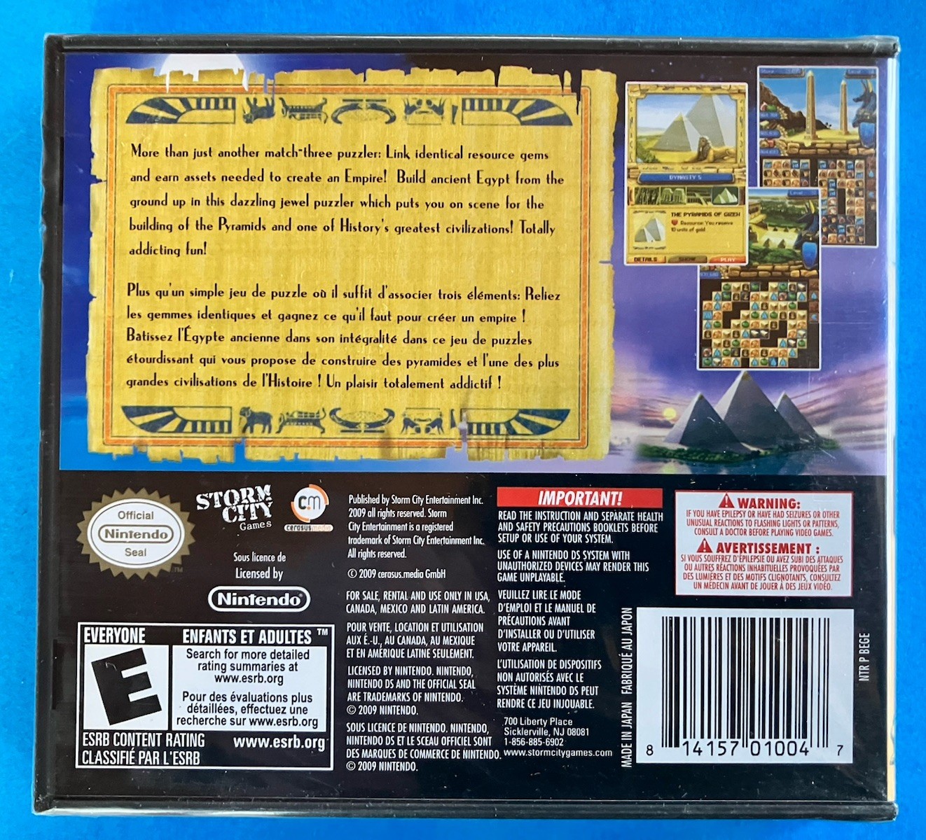 Storm City Games Jewel Master Egypt for Nintendo DS – NEW / Ships Free