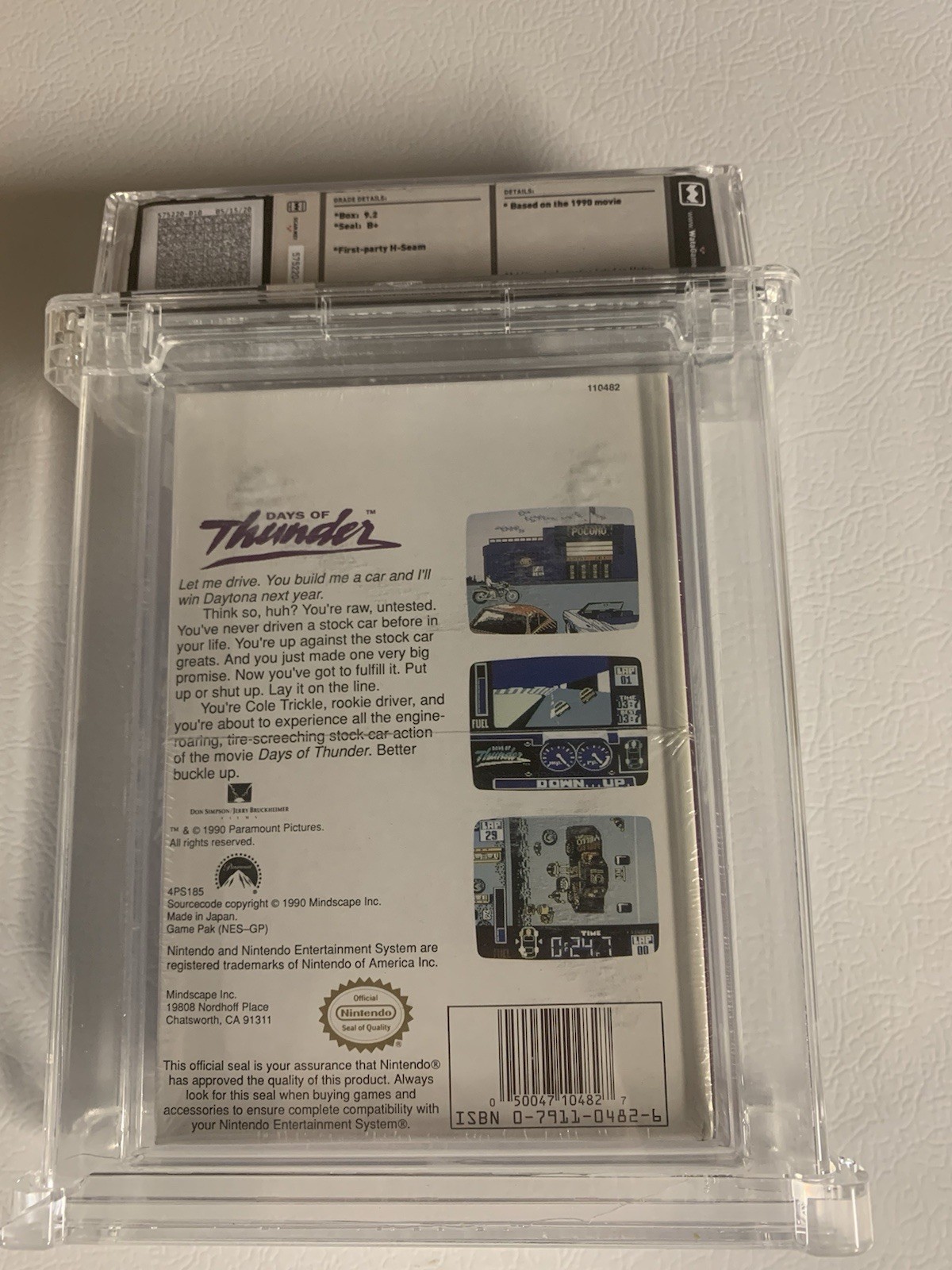 Days of Thunder – Wata 9.2 B+ Sealed [Oval SOQ R], NES Mindscape 1990 USA