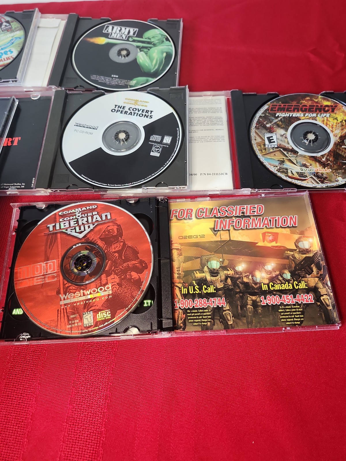 Vintage PC Game Lot of 7 Retro 90s 2000s Big Box Jewel Case Command Conquer Myst