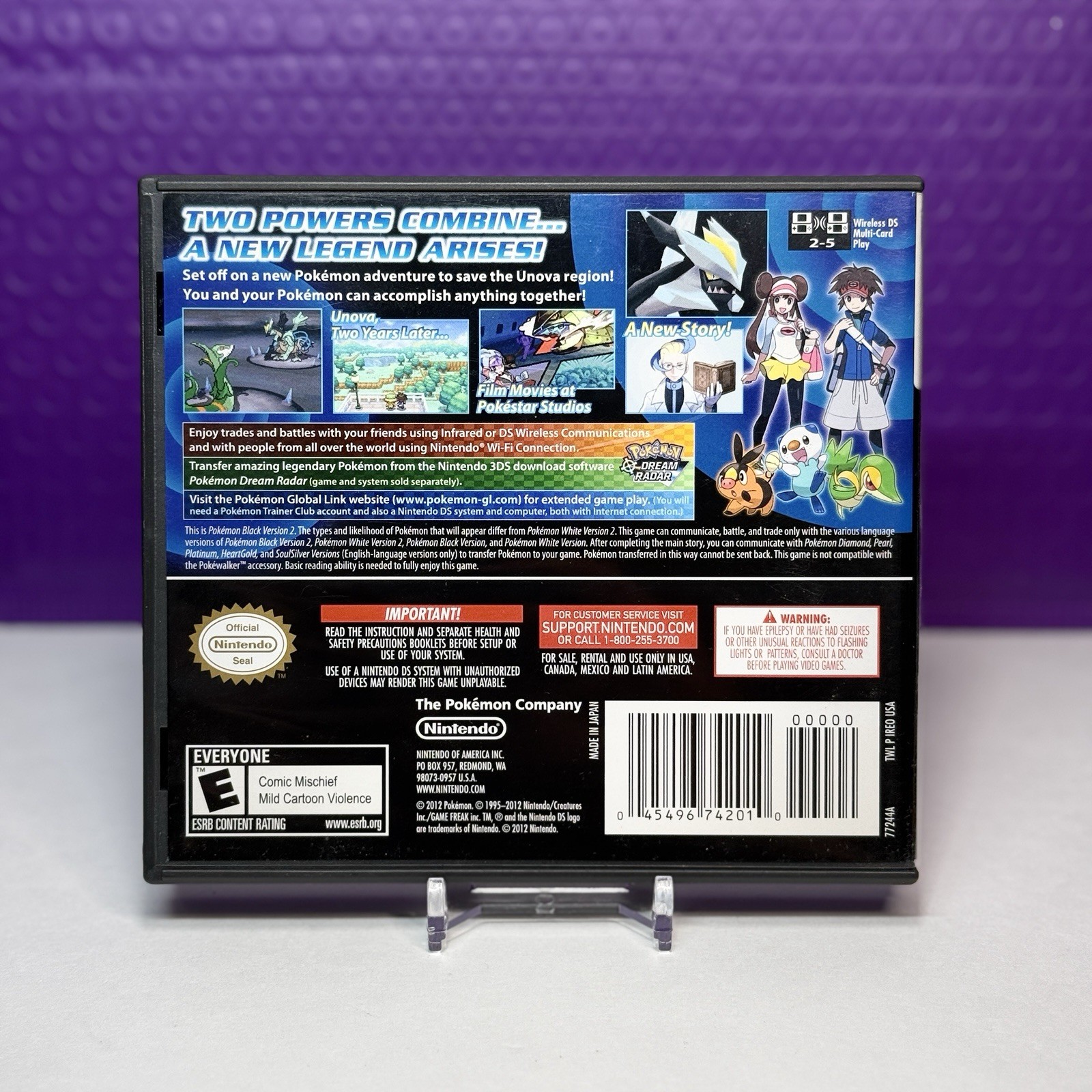 Pokemon Black Version 2 [Nintendo DS – Authentic] CIB Complete Game Case Inserts