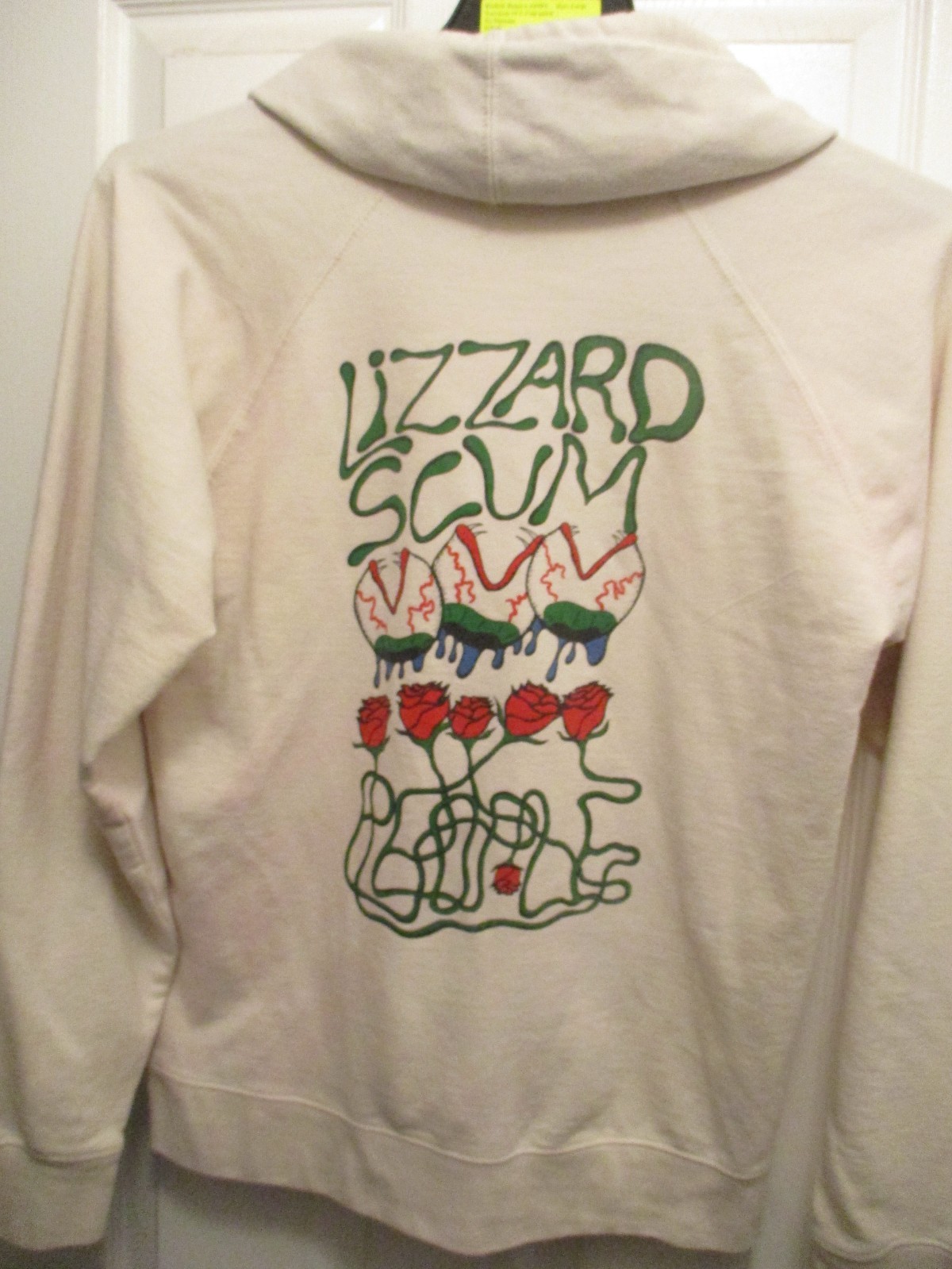 Beige LIZARD SCUM People Logo Hoodie Sweatshirt MED 55% Cotton 45% Poly