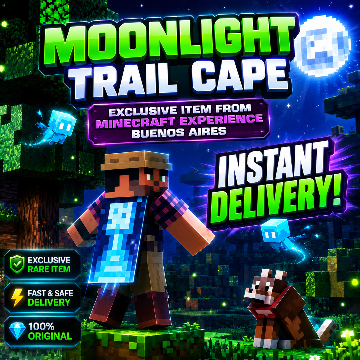 Moonlight Trail Cape Code – Minecraft experience – INSTANT STOCK