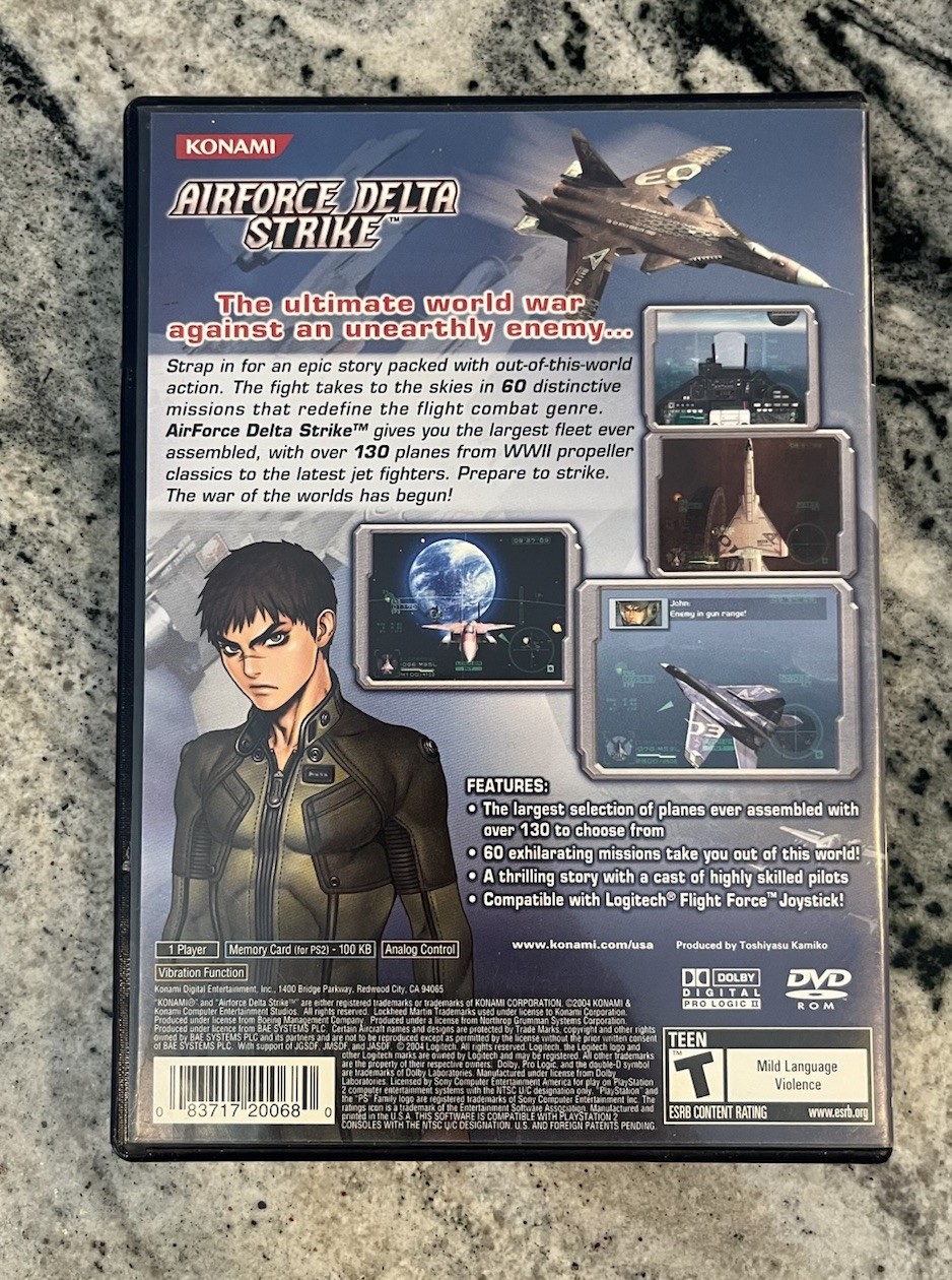 Konami Airforce Delta Strike Sony PlayStation 2 2004 No Manual