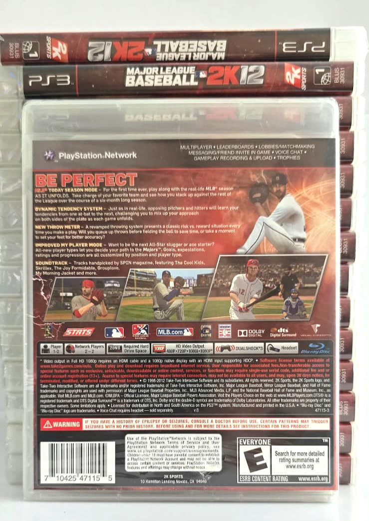 Major League Baseball 2K12 30931 (Sony PlayStation 3, 2012) PS3 Factory Sealed