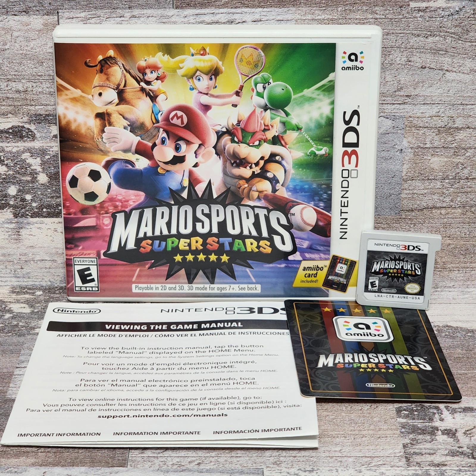 Nintendo 3DS Mario Sports Superstars Used Game Complete In Box w/ Amiibo Card