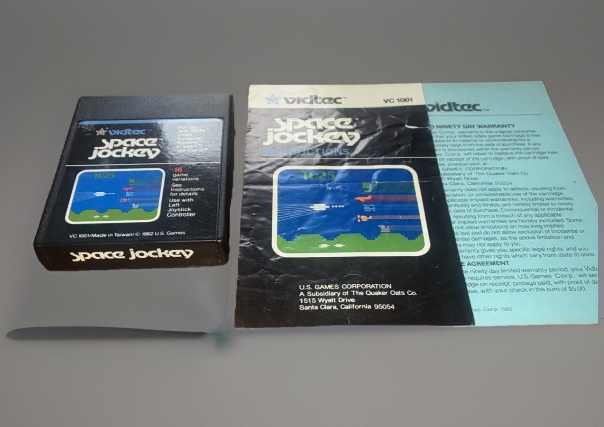 Atari 2600 Space Jockey from Vidtec Cart with Manual Tested Vintage Video Game