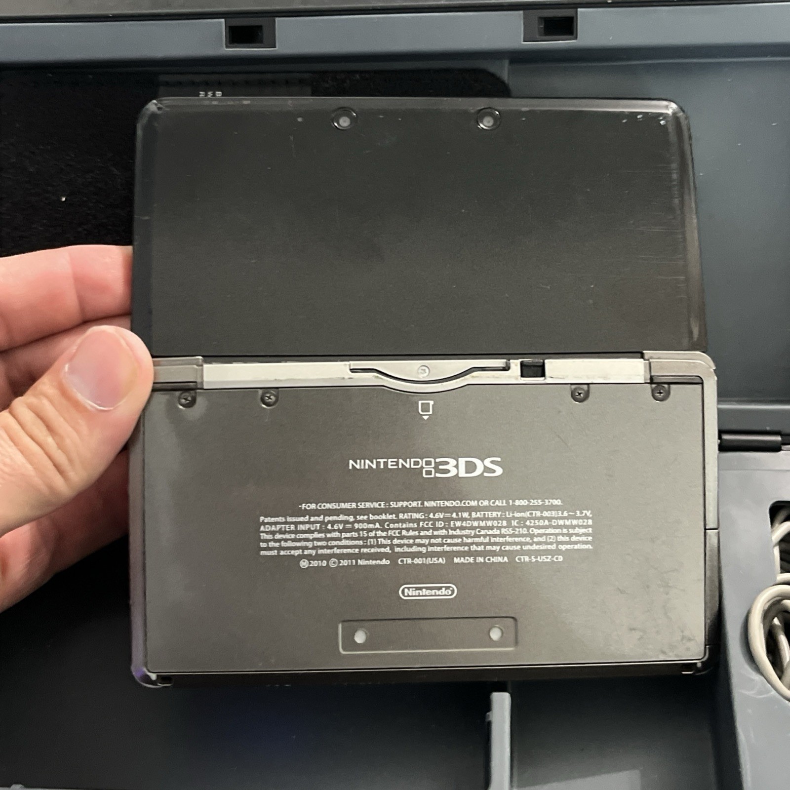 3DS Original US Console Black – Tested Working W/charger CTR 001 3 Games/2 cases