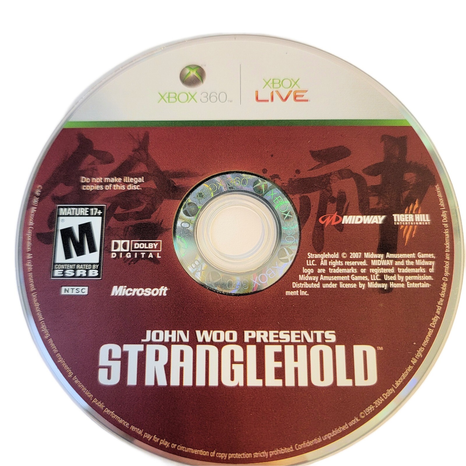 Stranglehold (Microsoft Xbox 360, 2007) RETURNS NOT ACCEPTED