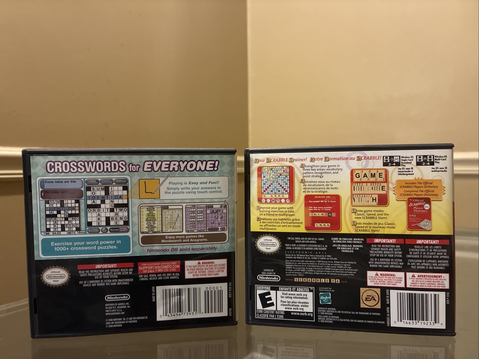 Crosswords DS (Nintendo DS, 2008) & Scrabble (Nintendo DS, 2008) Both EXCELLENT