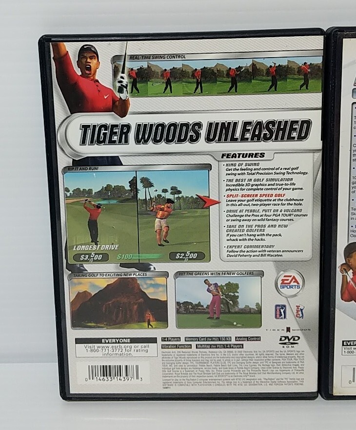 PS2 Playstation 2 Tiger Woods PGA Tour Lot of 3 2002 2003 2008 Video Games