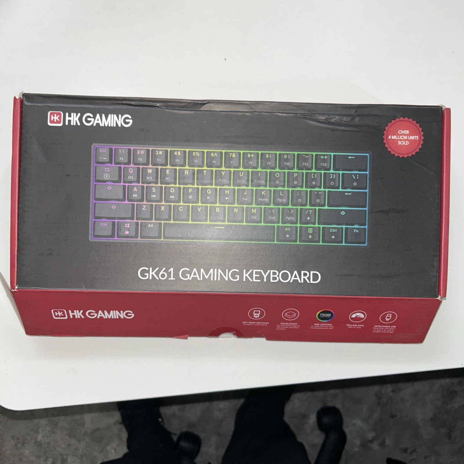 HK Gaming GK61 Mechanical Multi Color Backlit Gaming Keyboard, PC/Mac, NEW!