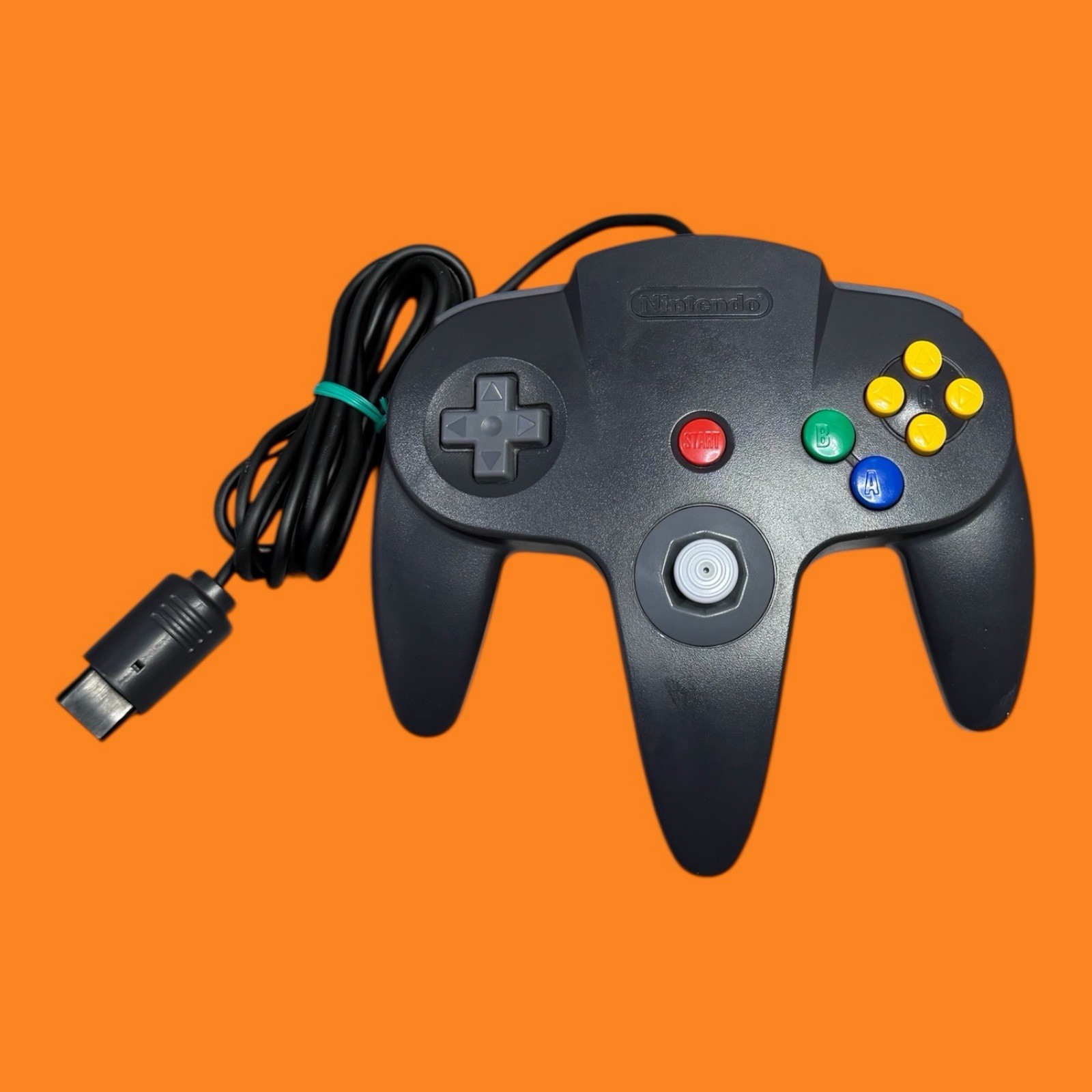 NICE TIGHT STICK! Black & Grey Nintendo 64 Controller N64 NUS-005 AUTHENTIC OEM