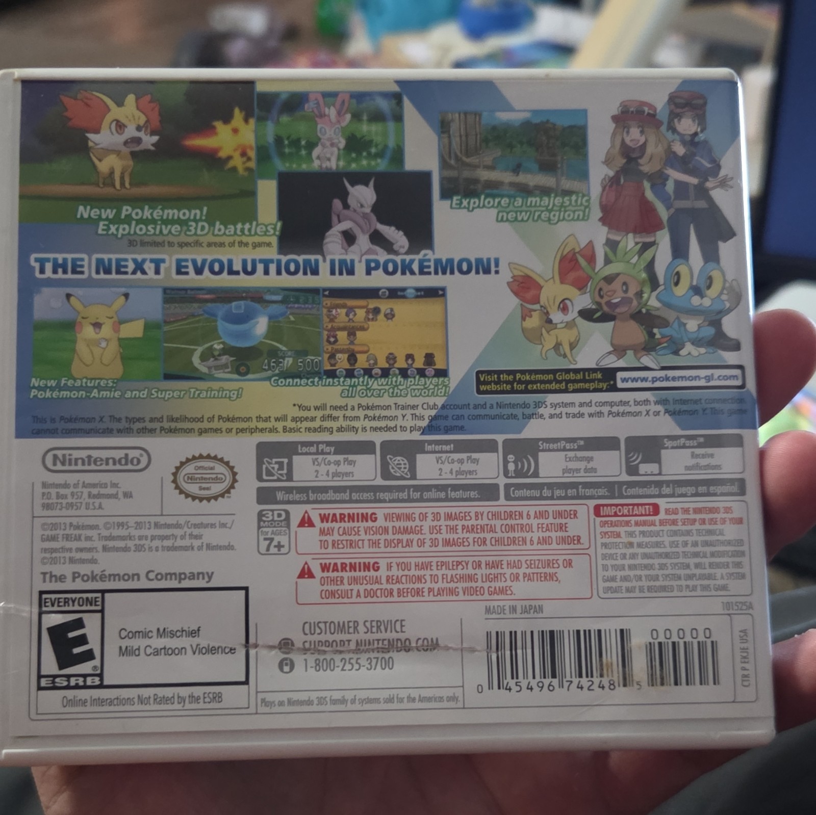 Pokémon X Nintendo 3DS 2013 E Rated JRPG Role Playing Multiplayer NTSC-U/C