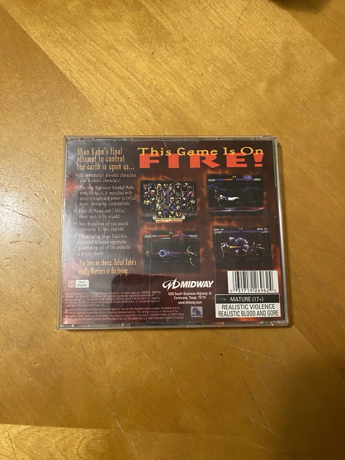Mortal Kombat Trilogy (PlayStation 1, 1996) PS1 MK