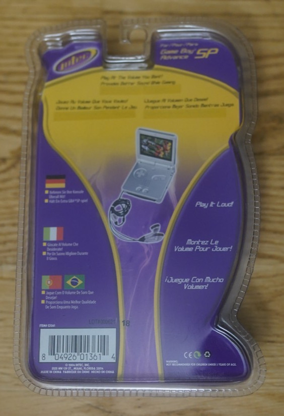 VINTAGE 2004 INTEC GAME BOY ADVANCE SP GAME BUDS EAR BUD HEADPHONES BLUE SEALED