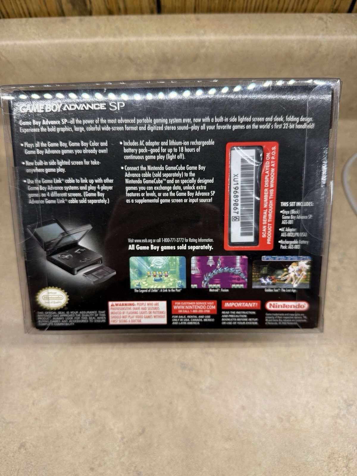 Nintendo Game Boy Advance SP AGS-001 Platinum CIB Clean – Tested And Working