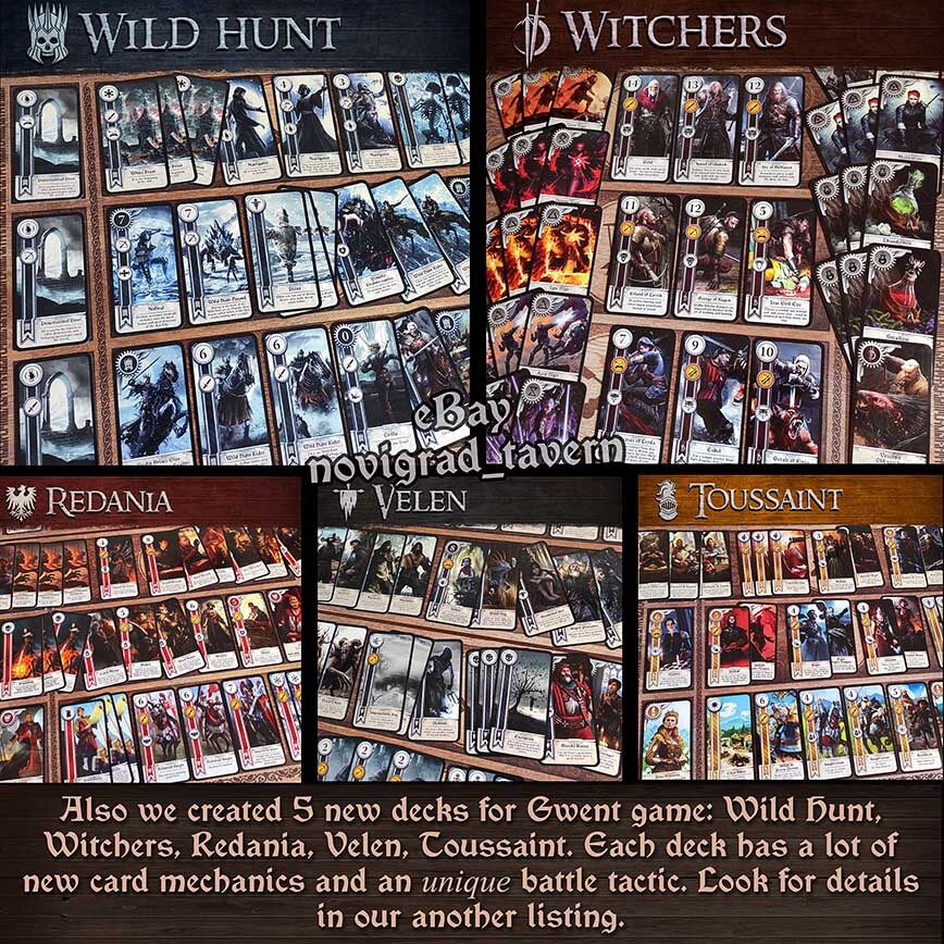 Gwent cards 2.0 – Witcher – 5 decks with fixed game balance. PREMIUM EDITION