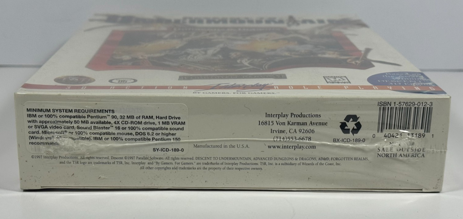 Dungeons & Dragons: Descent to Undermountain PC Big Box 1997 NEW/FACTORY SEALED