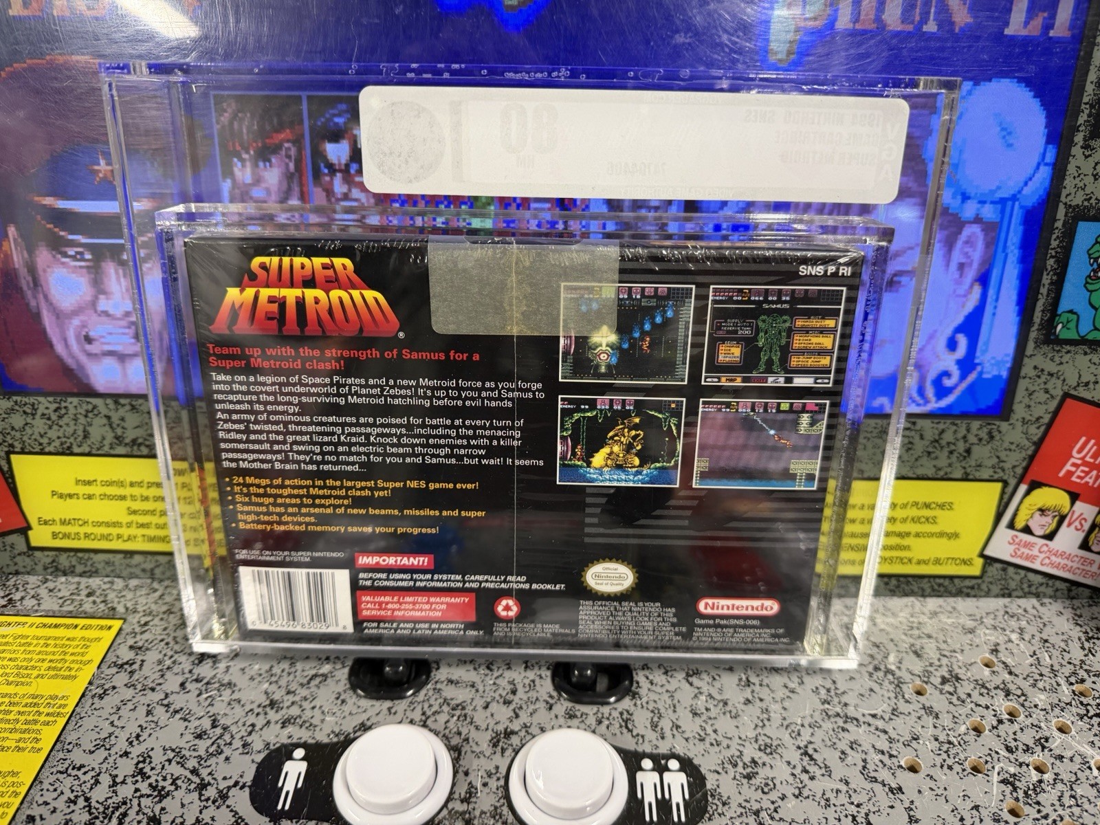 1994 SNES Super Metroid Phantoon Screenshot Early Production VGA 80 NM Sealed