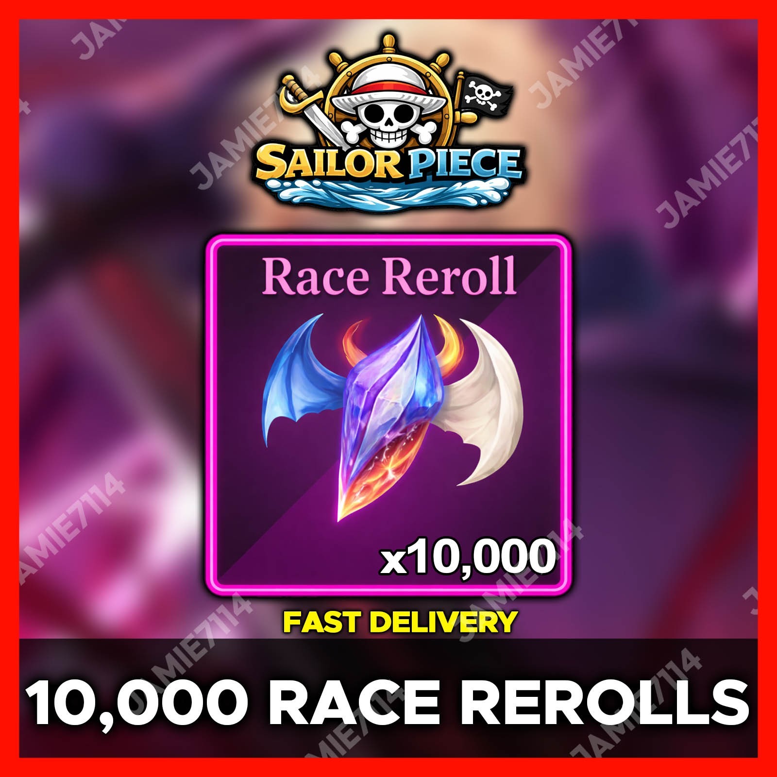 ✅10,000 RACE REROLLS ⚔️ SAILOR PIECE‼️FAST & EASY DELIVERY‼️