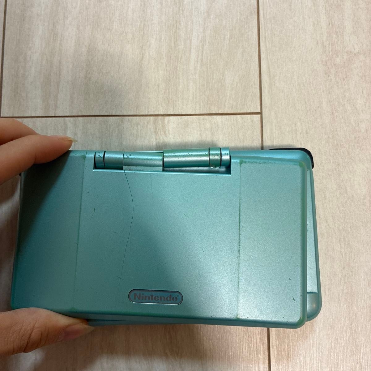 Original Nintendo DS Turquoise Blue NTR-001 Junk For Parts With Game Japan
