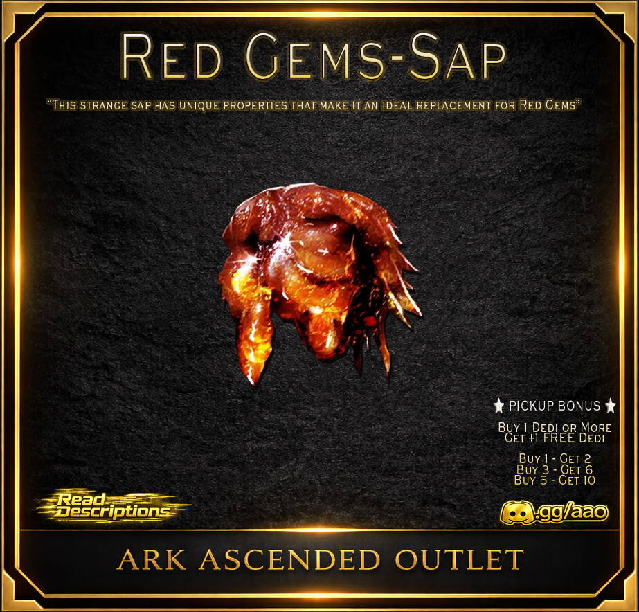 Red Gem/Sap-Ark Survival Ascended PVE-Resources-ASA XBOX/PS5/PC-Official-AAO