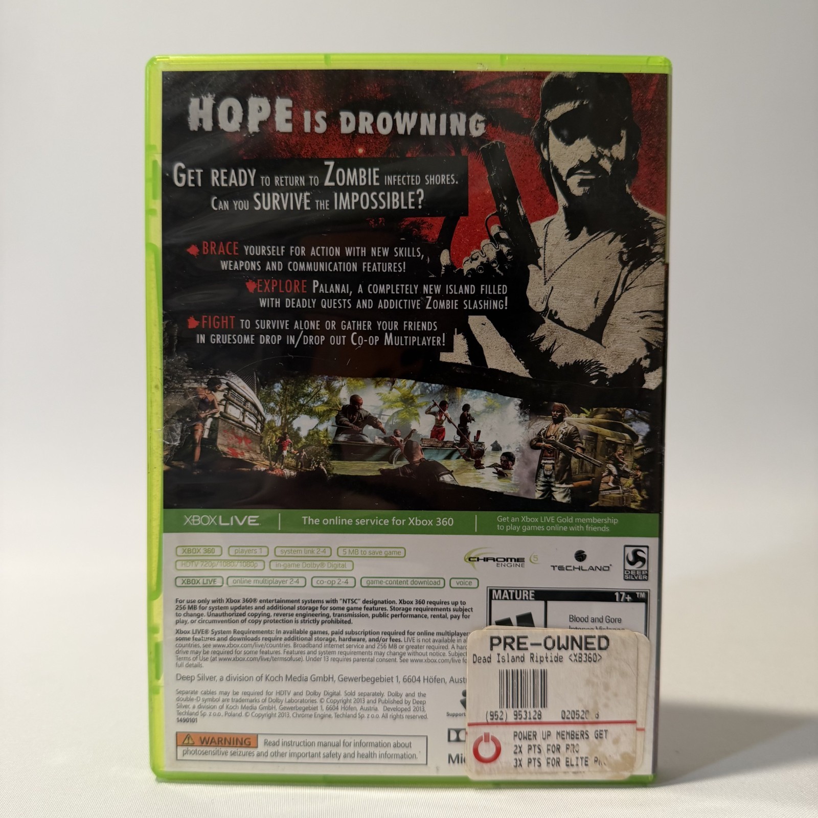 Dead Island Riptide Special Edition Xbox 360 Deep Silver Zombie Action RPG Game