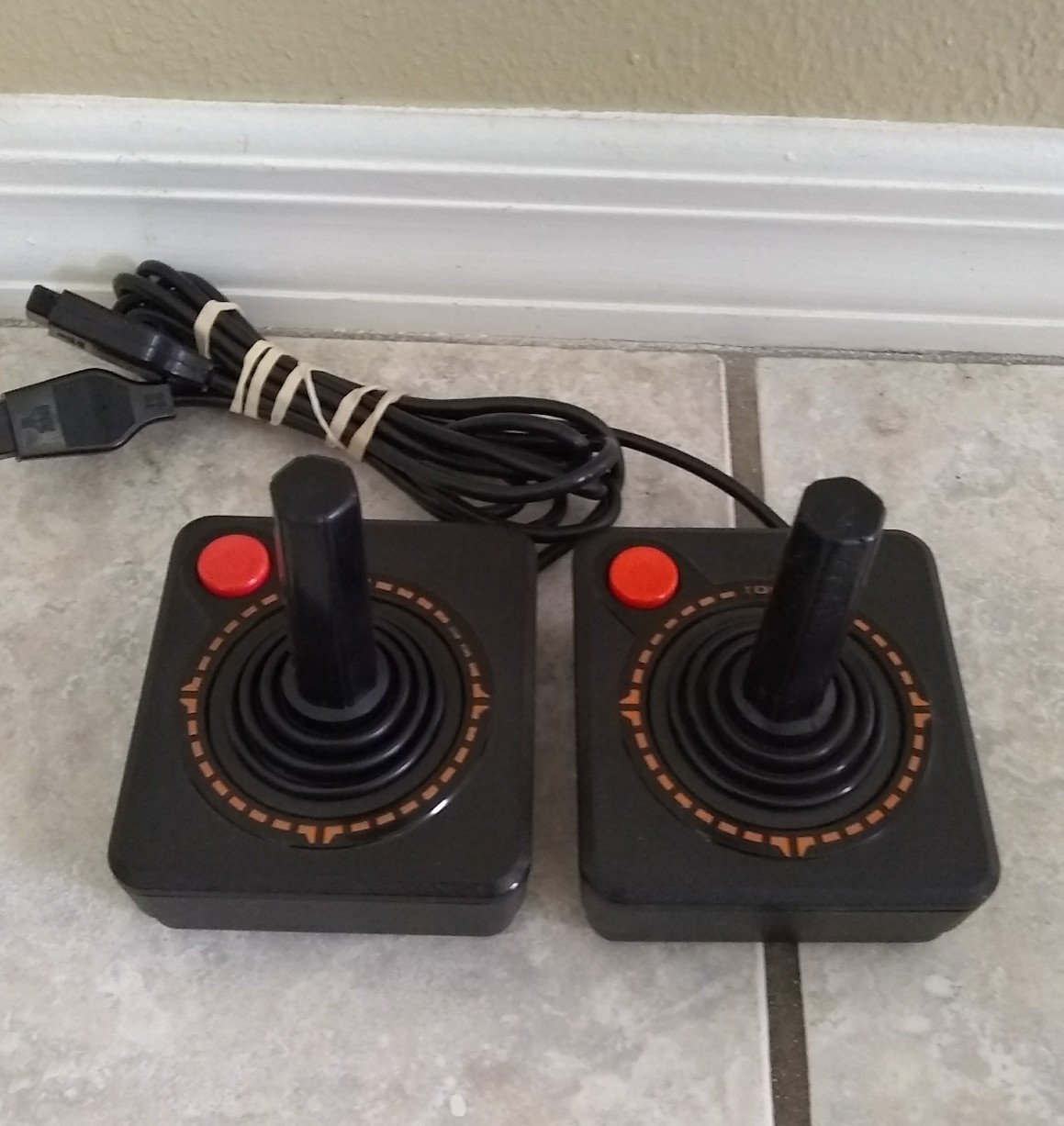 OEM Official Atari 2600 HEAVY SIXER Joystick Controller Lot Of 2 Work Perfectly