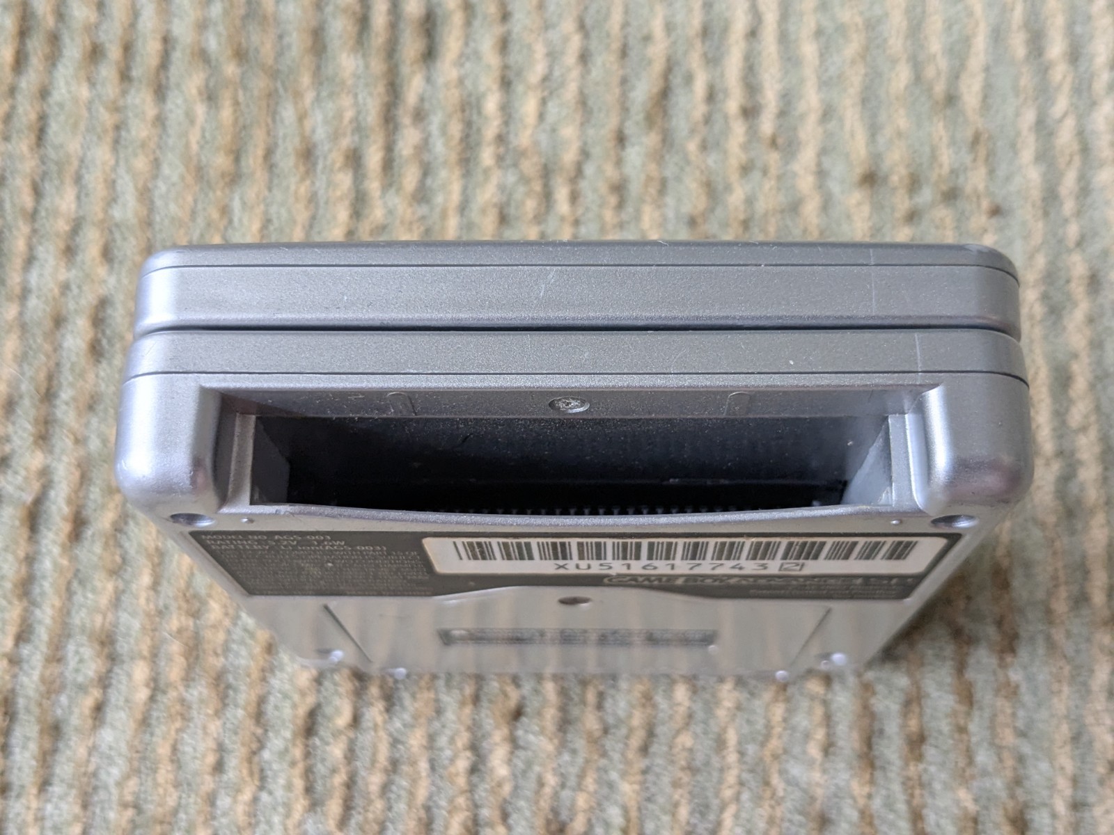 Nintendo Game Boy Advance SP AGS-001 Silver W/ Charger and Game