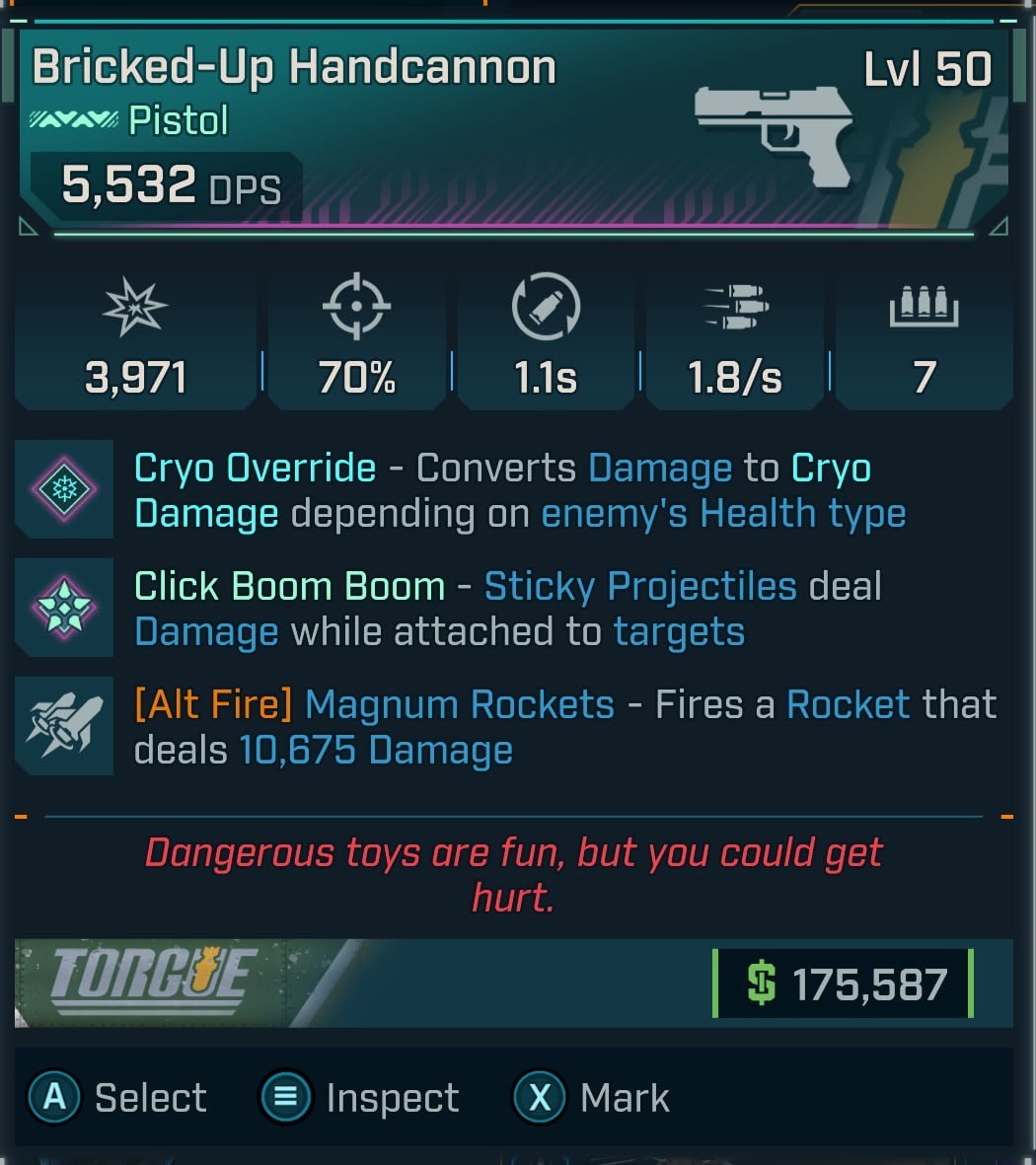 🚨 BL4 DLC Weapon 🔥 Bricked-Up Handcannon L60 | PEARLESCENT