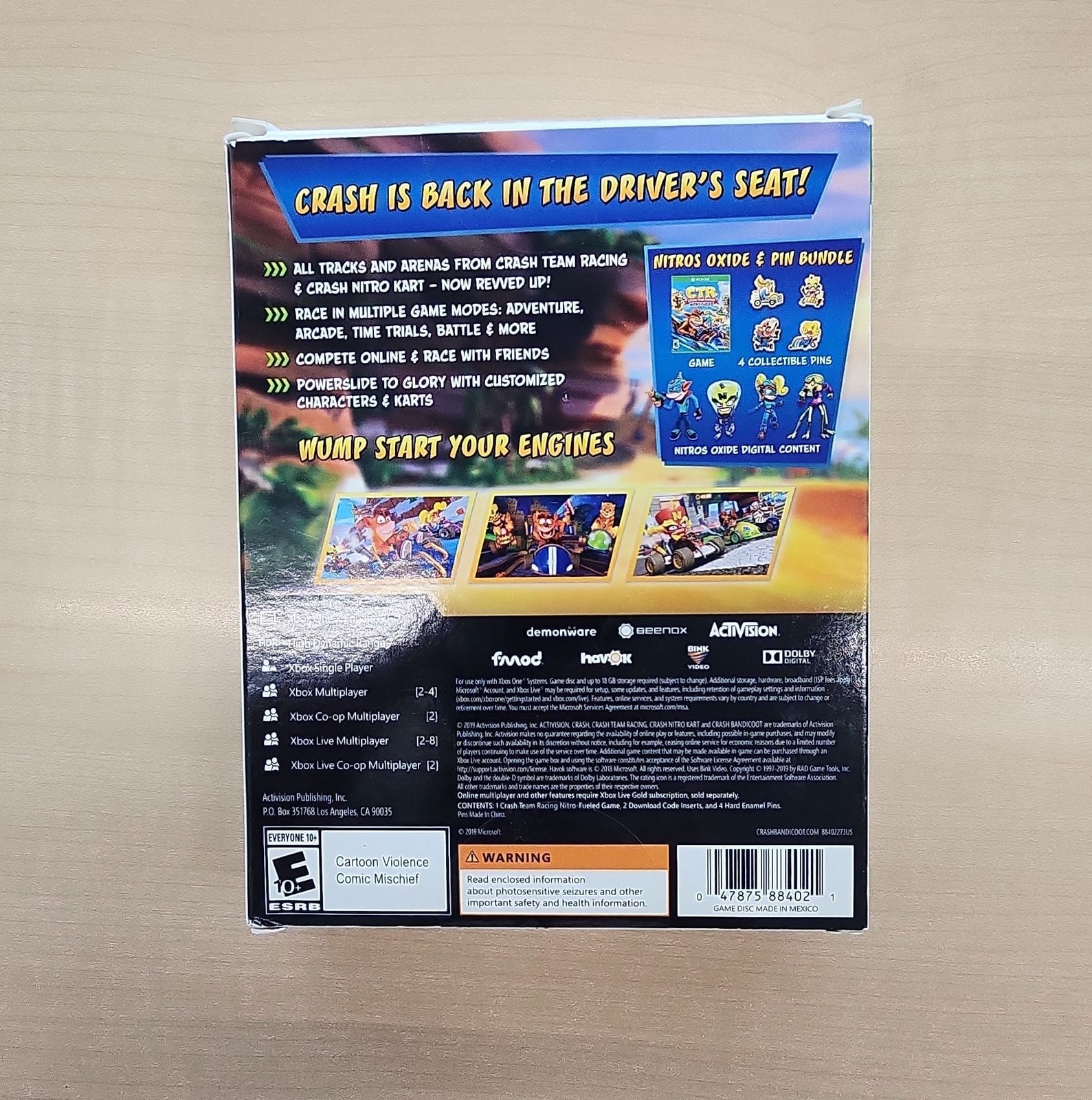 Crash Team Racing Nitro Fueled Nitros Oxide & Pin Bundle for Xbox One