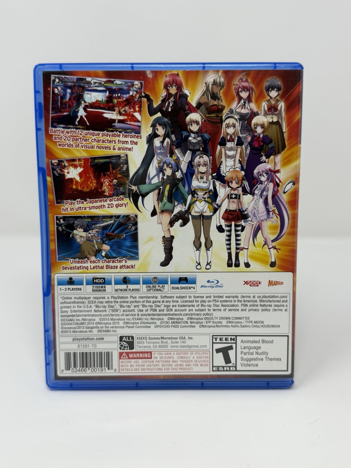 Nitro+ Blasterz: Heroines Infinite Duel- PlayStation 4 PS4 – Excellent Condition