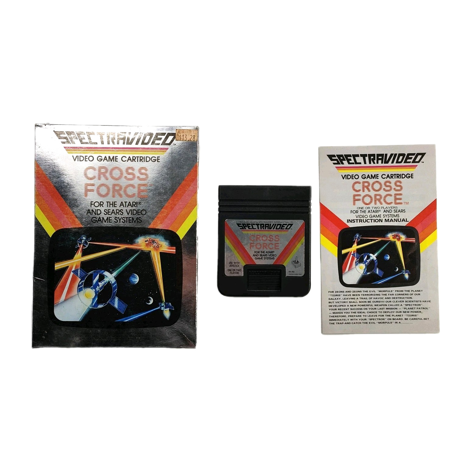 Atari 2600 Cross Force Game Spectravision 1982 CIB Complete in Box Collector