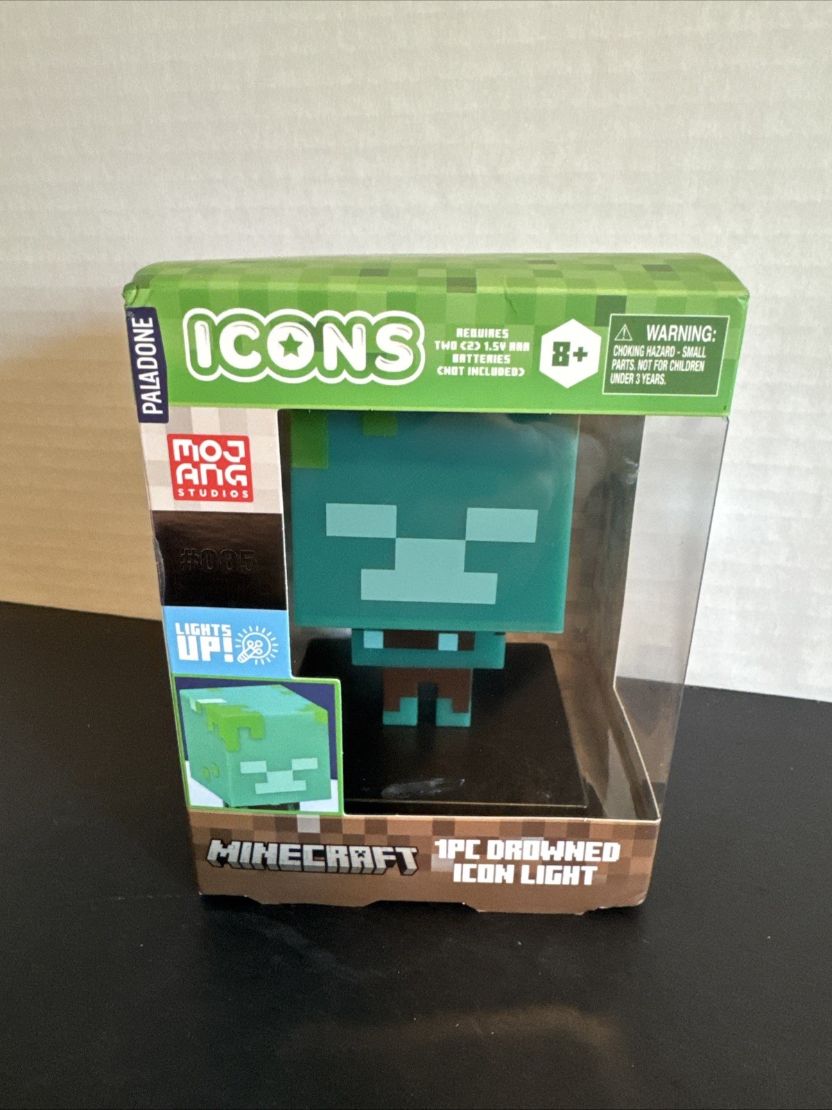 Mojang Minecraft ICONS DROWNED Light Up Collectible 3D Figure #005 Series 1 NIB