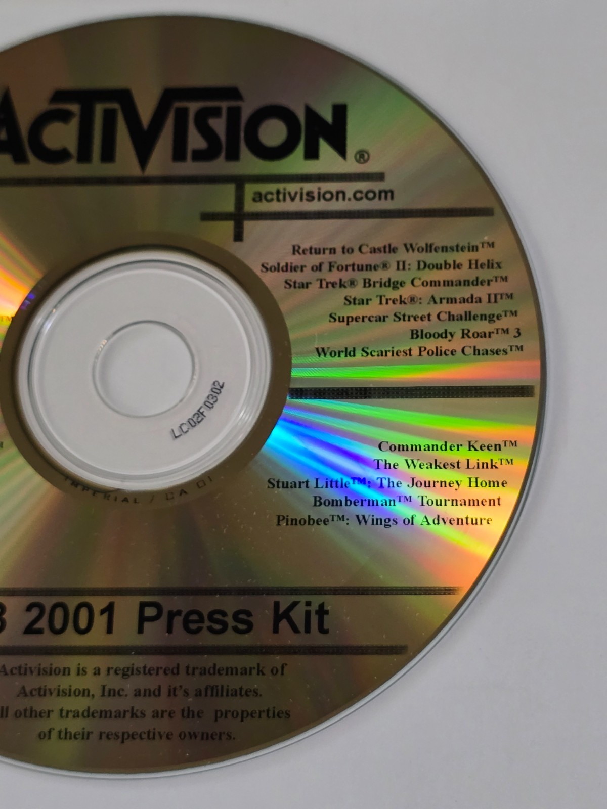 ACTIVISION E3 VIDEO GAME PROMO CD 2001 DIGITAL PRESS KIT THPS TONY HAWK ROM