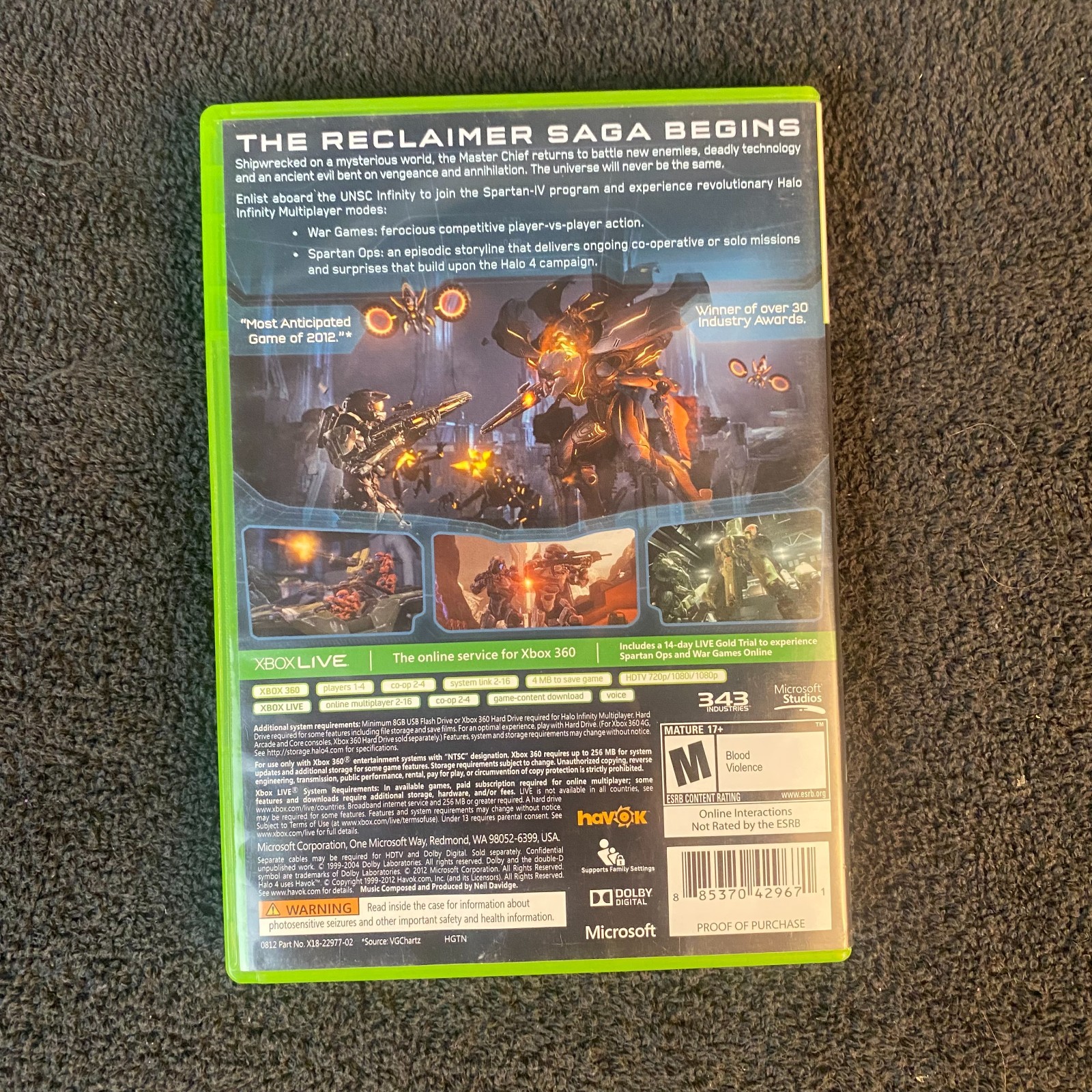Halo 4 Xbox 360 Complete 2 Disc Set Microsoft 343 Industries Tested