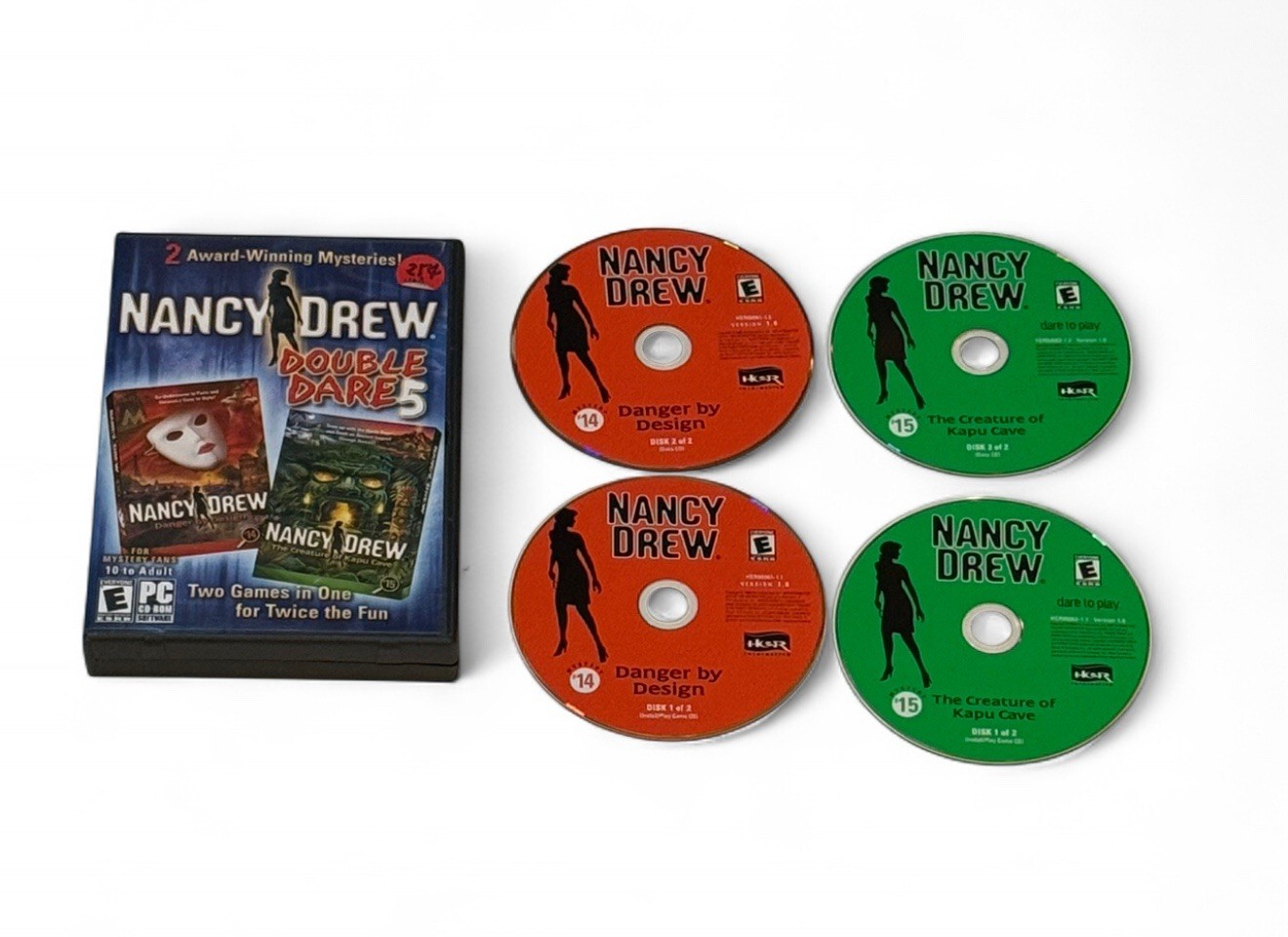 Nancy Drew: Double Dare 5 Danger By Design & The Creature of Kapu cave Free Ship