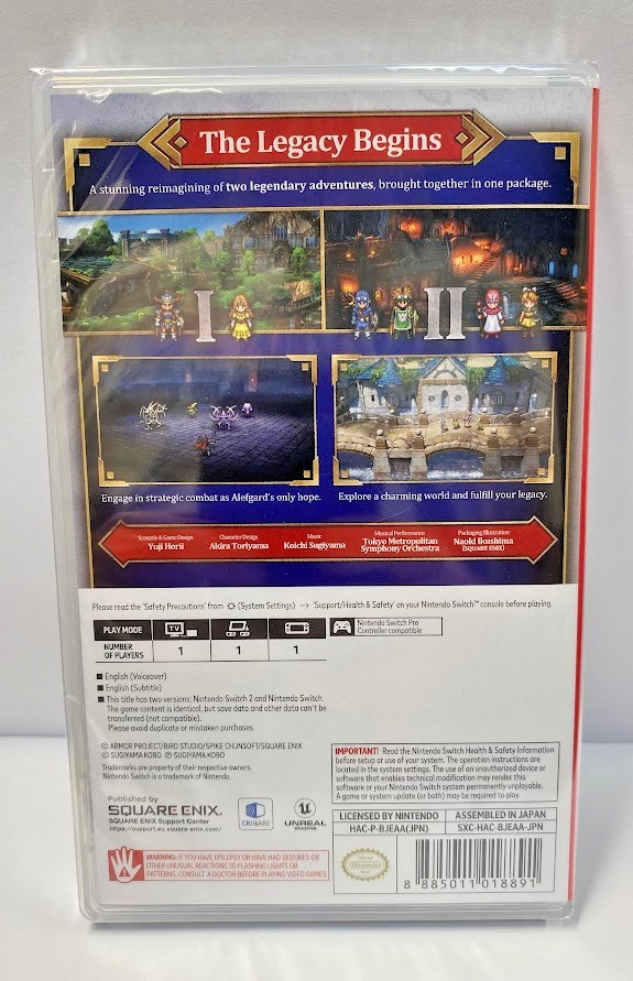 Dragon Quest I & II HD-2D Remake (Multi-Language) Game Key Card Switch 2 Sealed