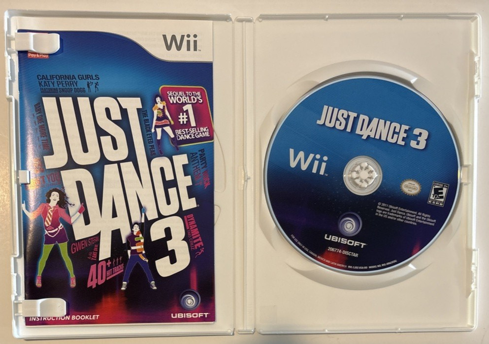 Just Dance 3 and 4 Nintendo Wii, With Manuals, Inserts & Cases. 2 Game Lot