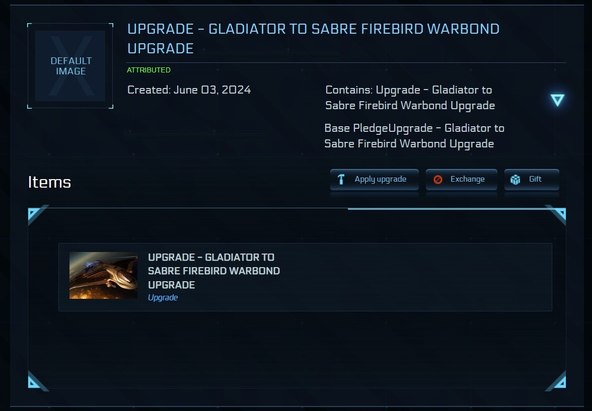 Star Citizen – Gladiator to Sabre Firebird CCU