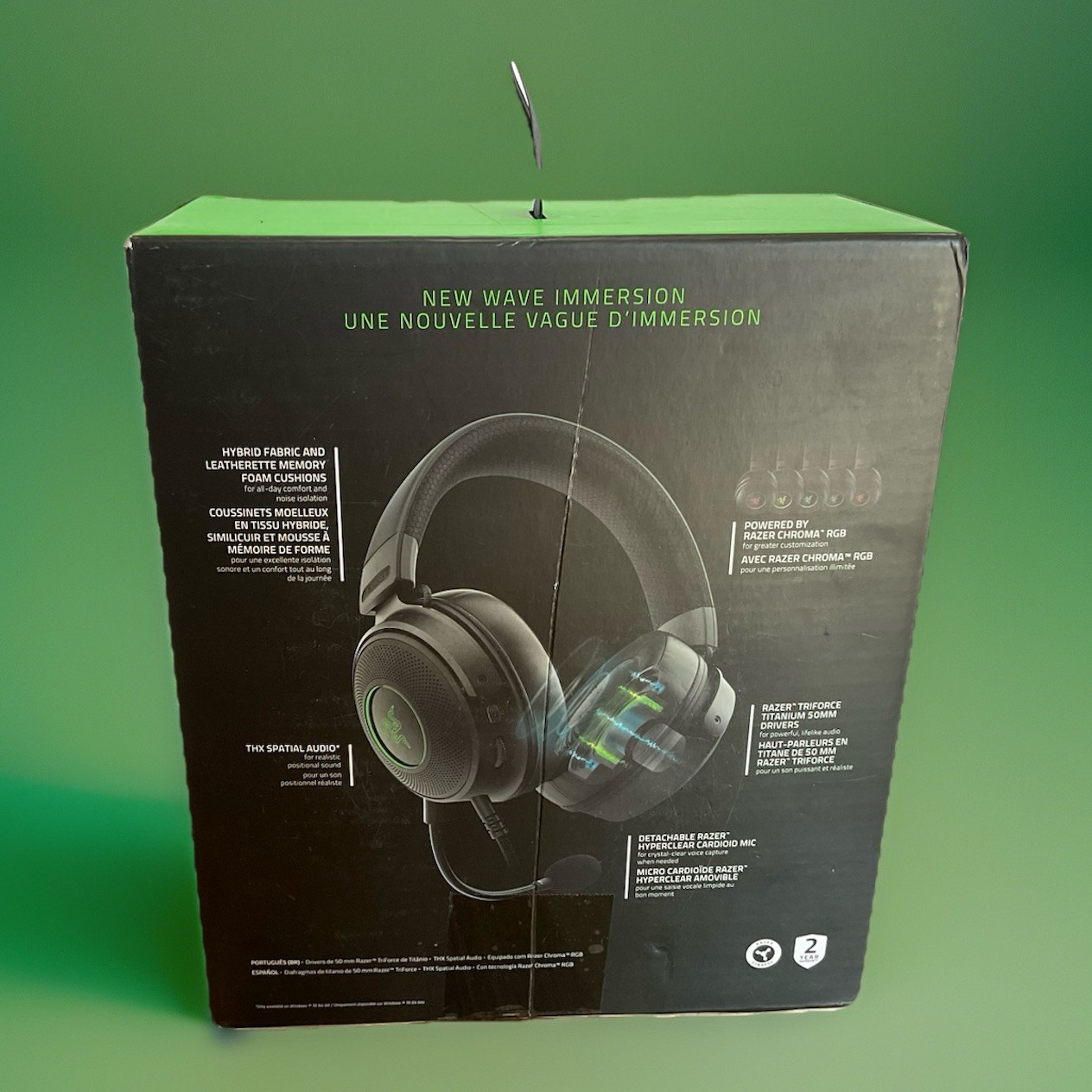 Razer Kraken V3 X Wired USB Gaming Headset Chroma Triforce 50 MM Drivers New