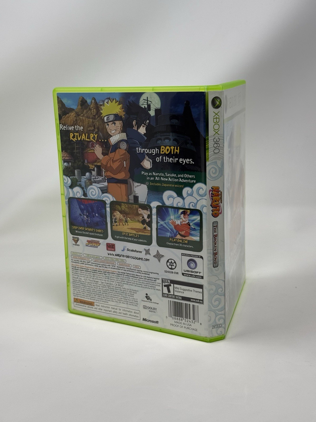 Naruto The Broken Bond Microsoft Xbox 360 Game + Case Mint Disc Authentic Tested