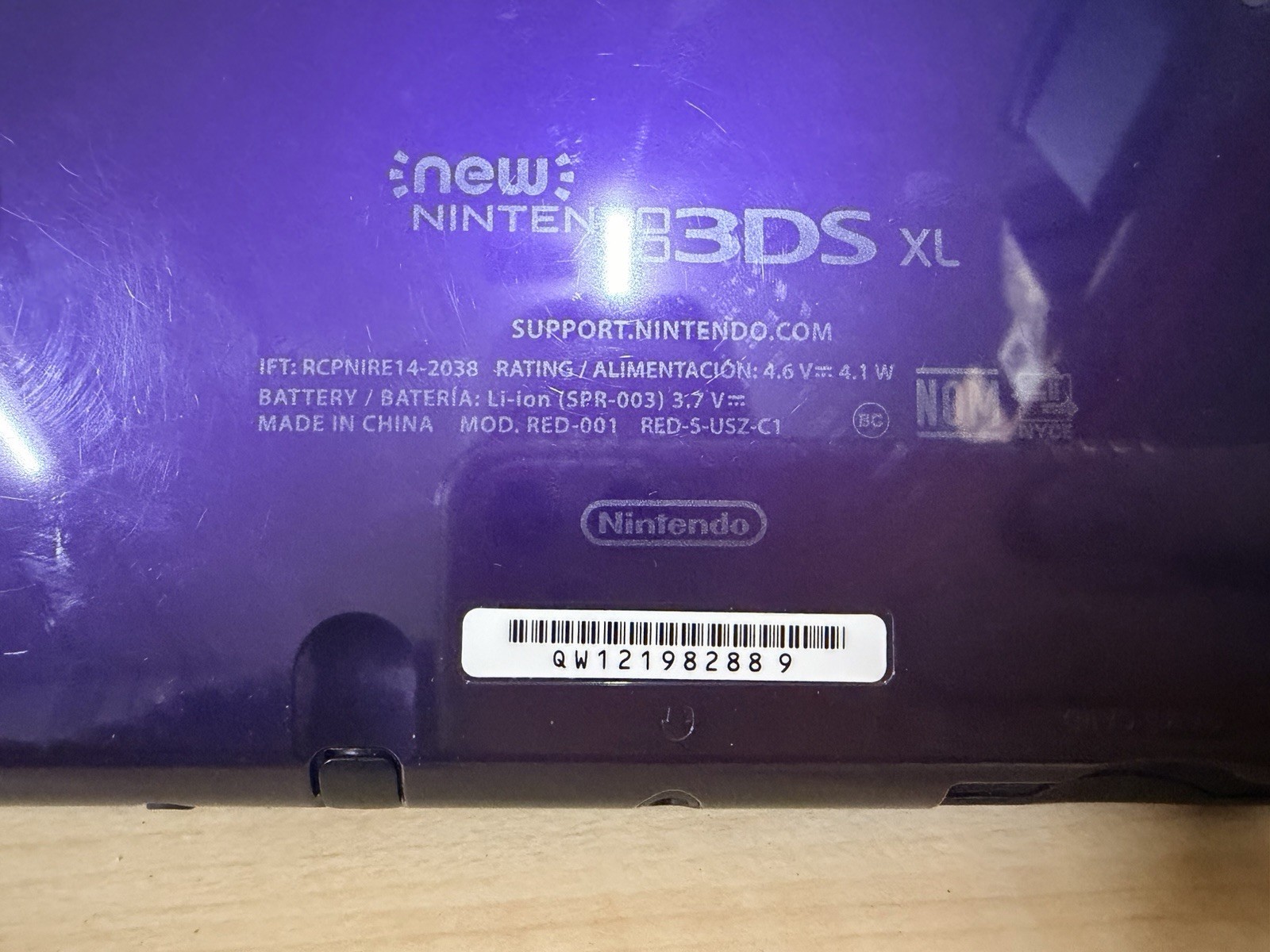 Nintendo New 3DS XL Galaxy Edition Purple Console RED-001 – Tested W/ Charger