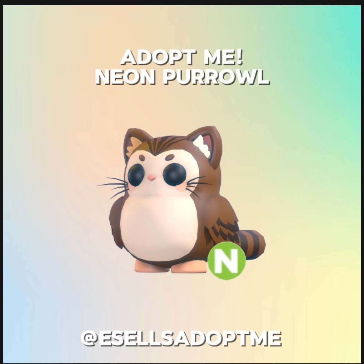 Adopt Me! 🐱🦉 Neon Purrowl 🦉🐱