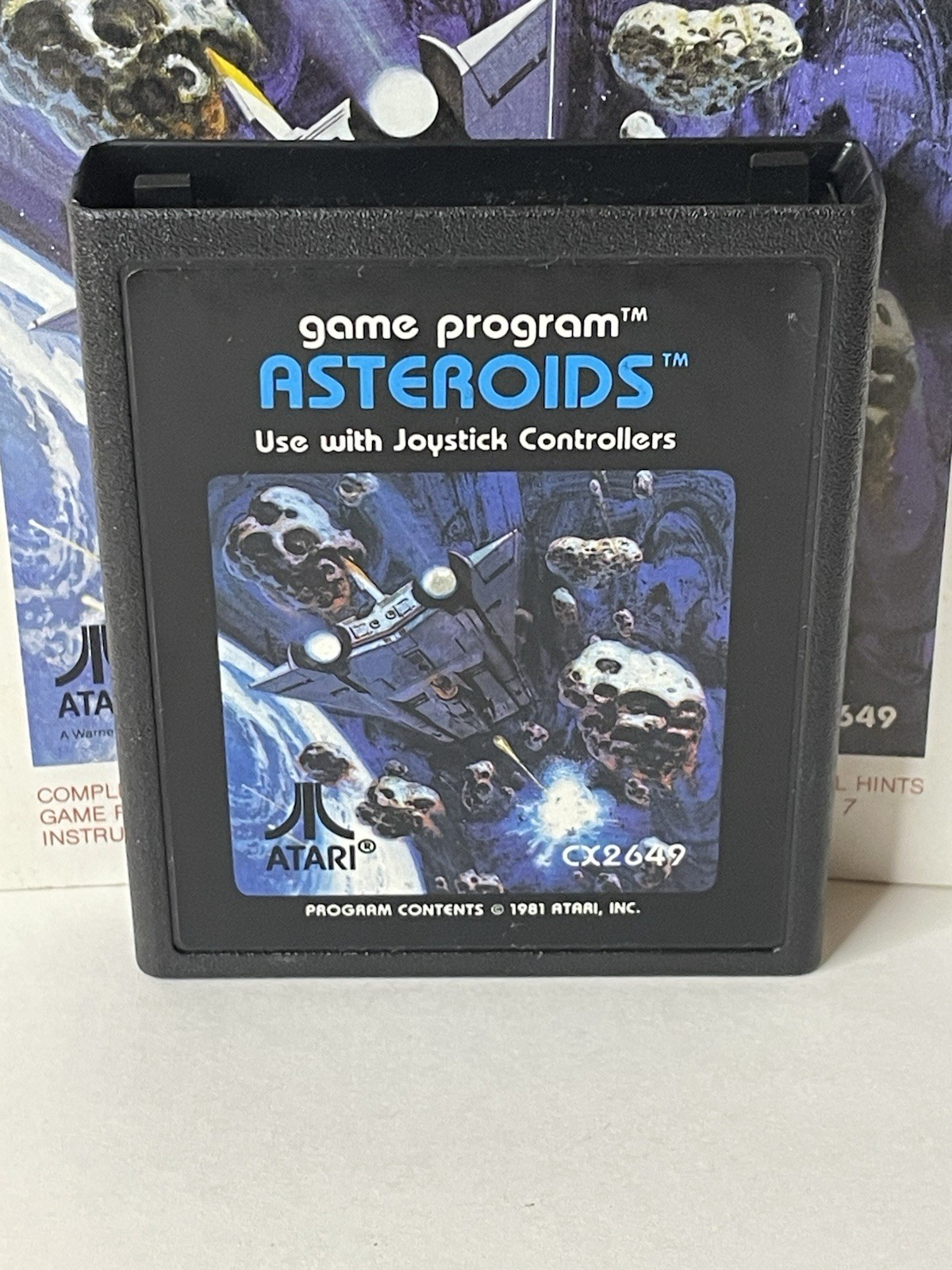 Asteroids (Atari 2600, 1981) Authentic Cartridge & Manual Cleaned Tested