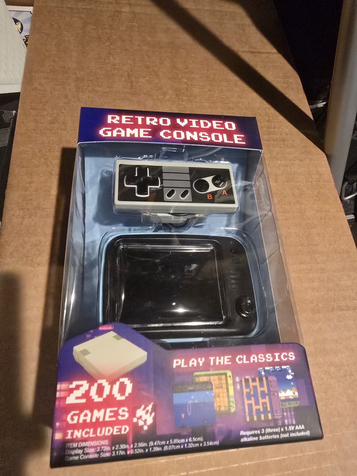 Retro Video Game Console Handheld System, 200 Built-in Games, Controller, Black