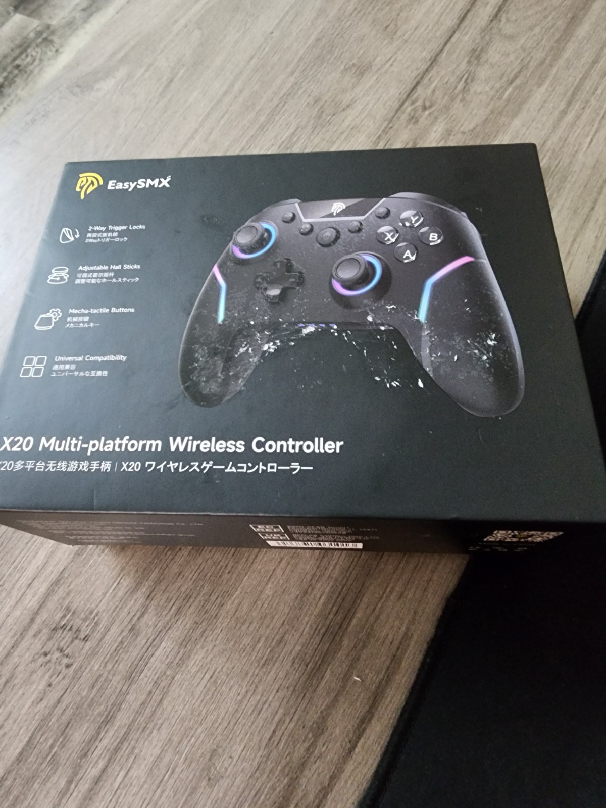 EasySMX X20 Wireless Gaming Controller with RGB Backlit, 2-Stage Hall Effect Sti