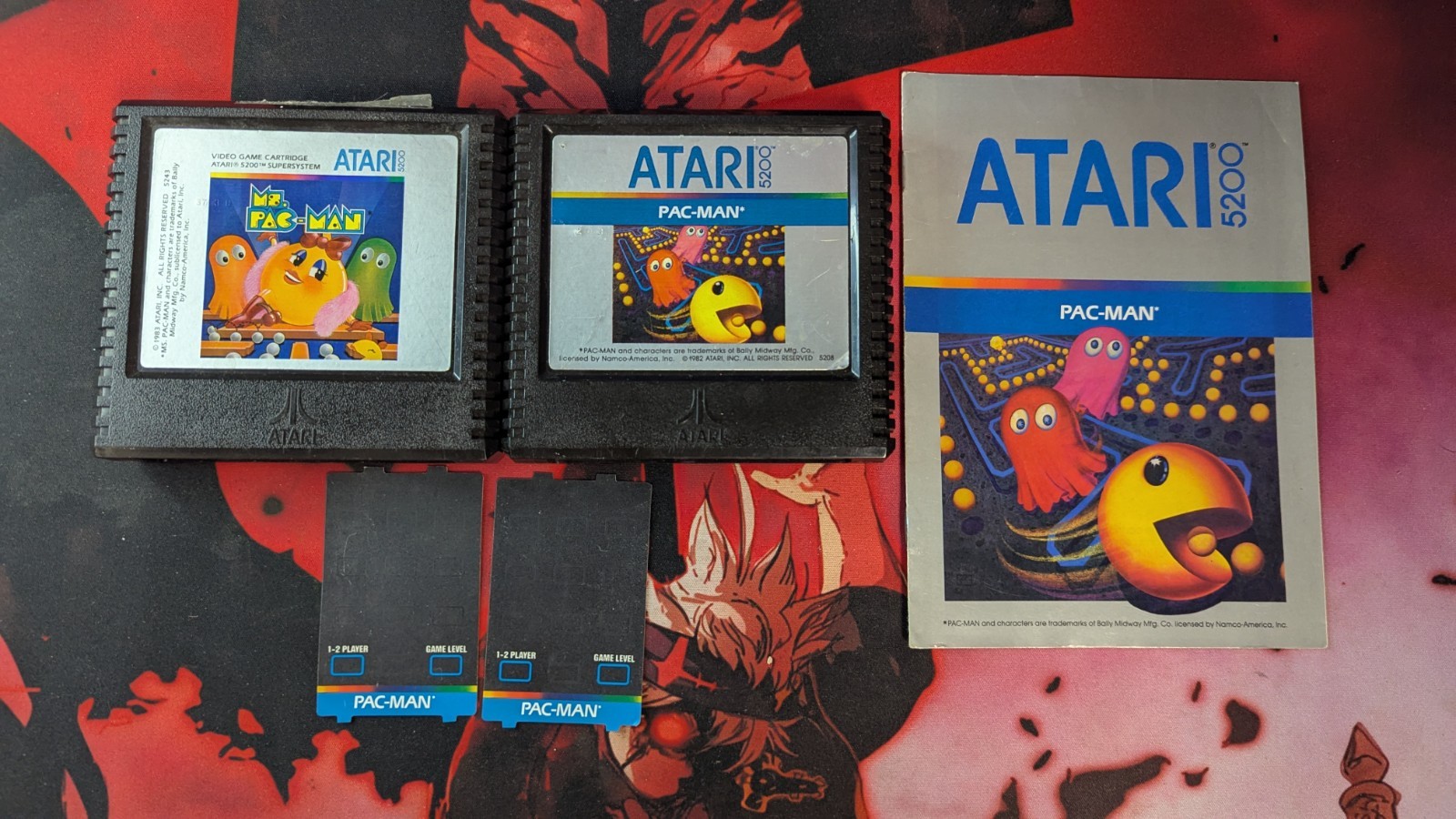 Lot of 2 Vintage Pac-Man & Ms. Pac-Man Atari 5200 Game Cartridges Tested Working