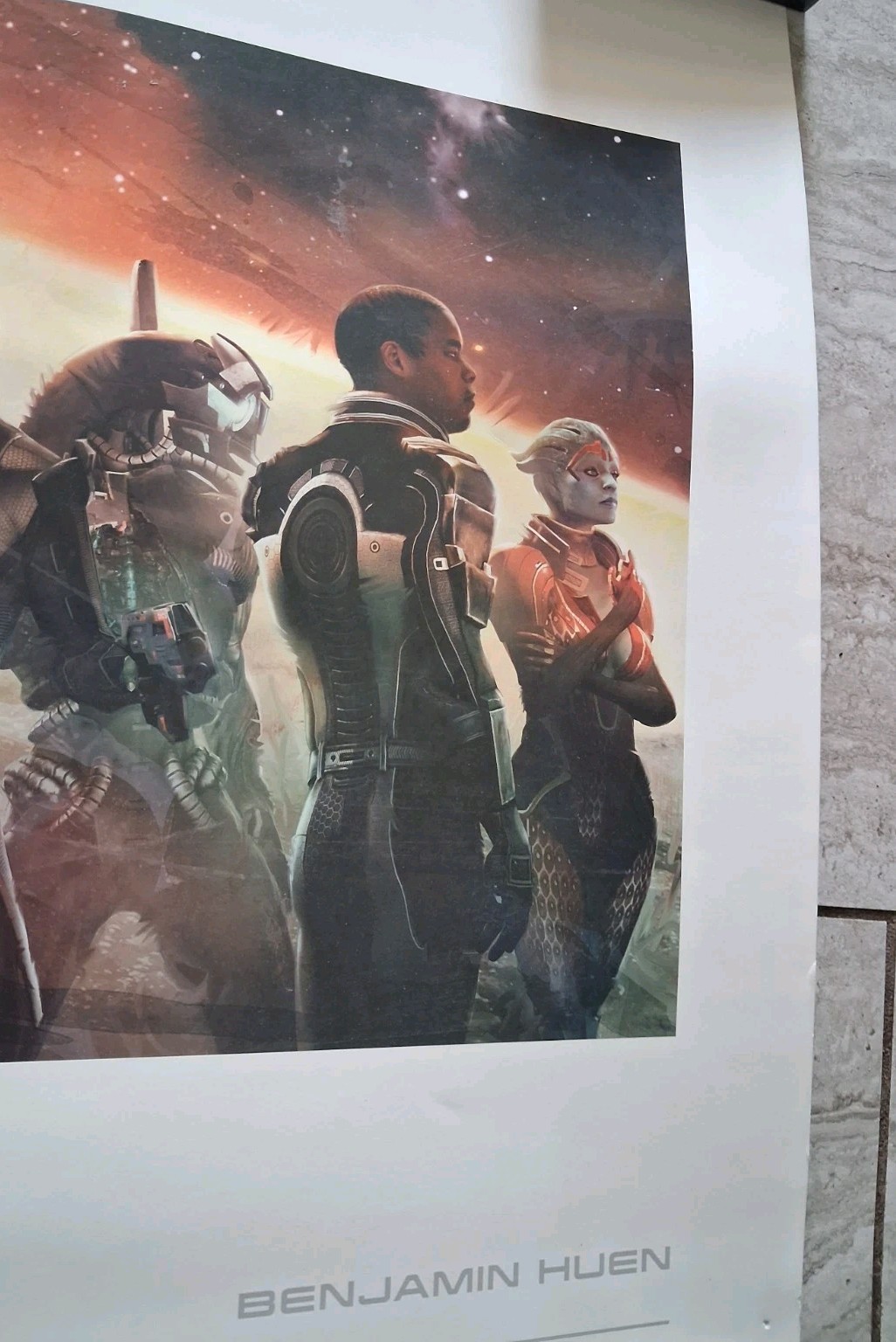 Mass Effect 2 The Team Lithograph 2011 Great Condition